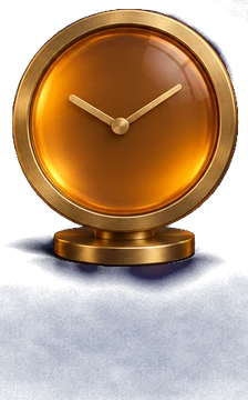 Un reloj de latón con la carátula ámbar